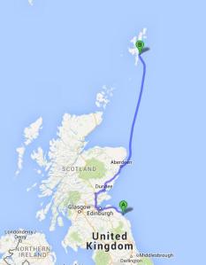 The distance between Berwick and Lerwick is one letter and over four hundred miles.